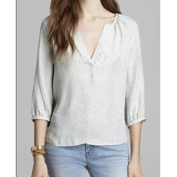 Joie Coralee Silk V Neck 3/4 Sleeve Blouse Top XS - Picture 12 of 12